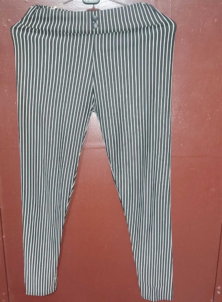 Striped High-Waisted Pants