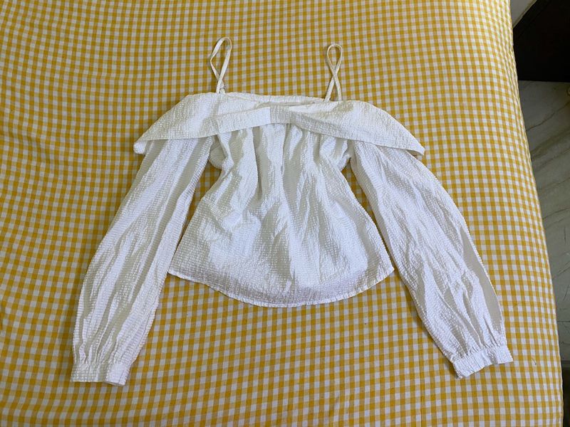 White Off-Shoulder Top Bust 36