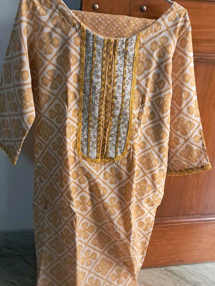 Pure Muslin NECK Design  Kurta N  TROUSER