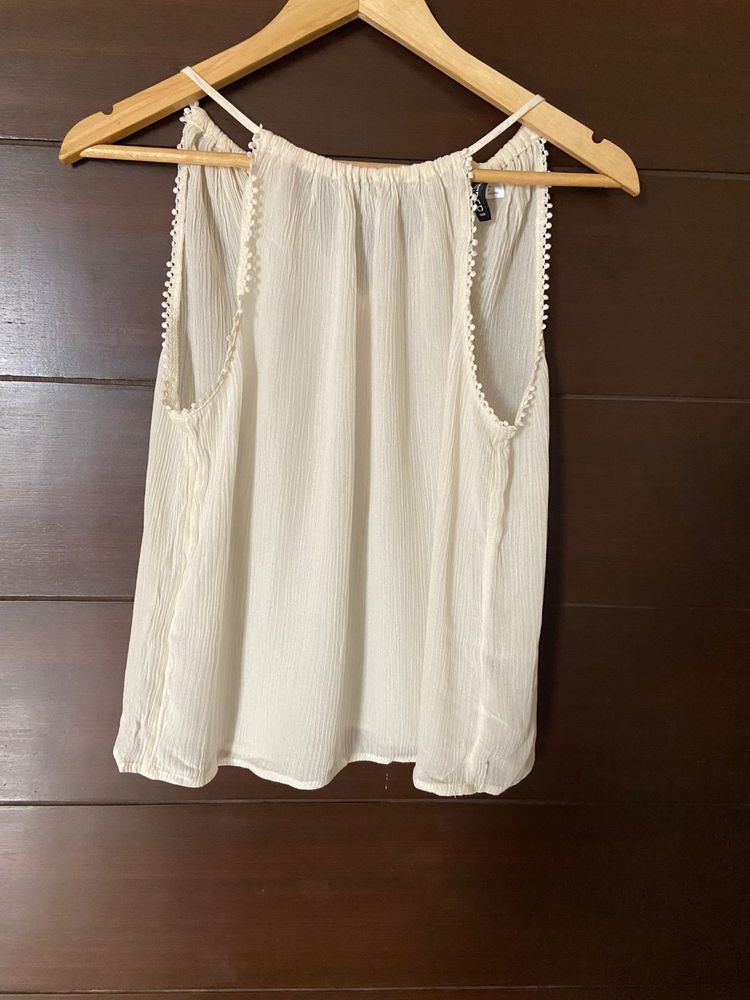 H&amp;M Cream Halter neck Top (S)