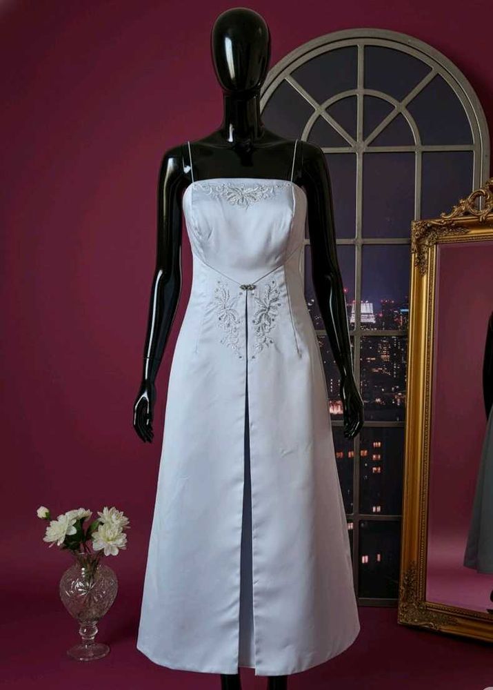 Elegant Grey Satin Dress