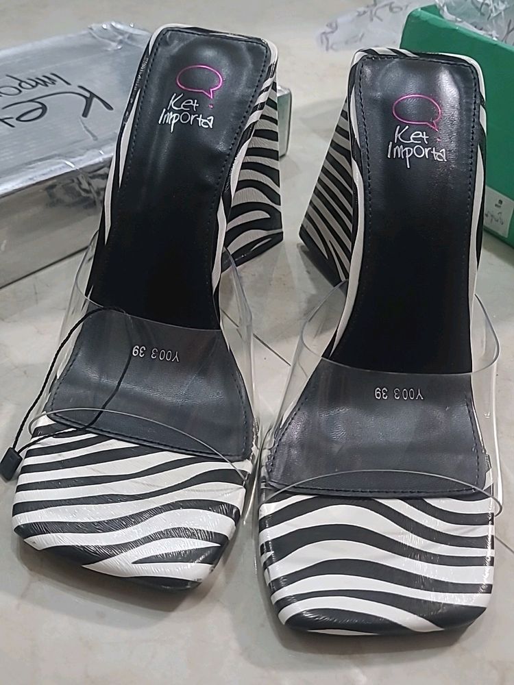 Price Dropped Brand New Zebra Print Heels