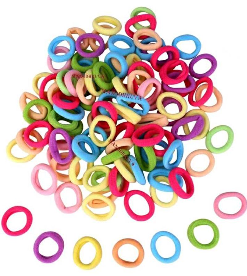 100 Pcs Elastic Rubber Hair Bands For Girls