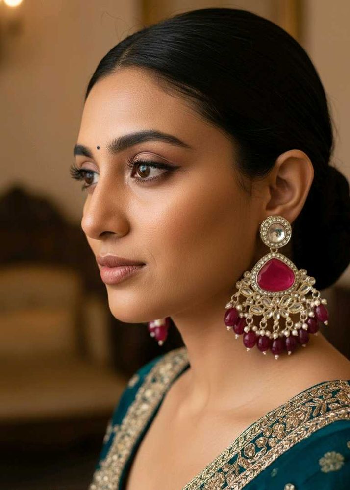 Rhimaya Pink Statement Earrings