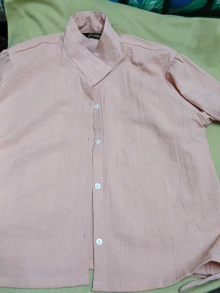 Peach Button-Up Shirt