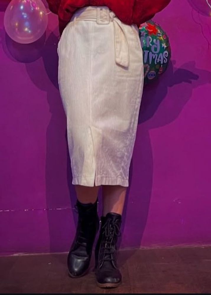 Elegant Corduroy Pencil Skirt