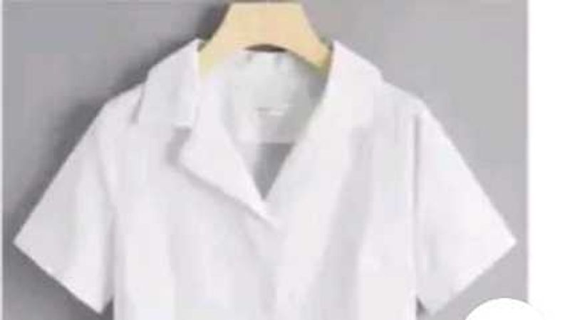 White Collared Short Sleeve Top