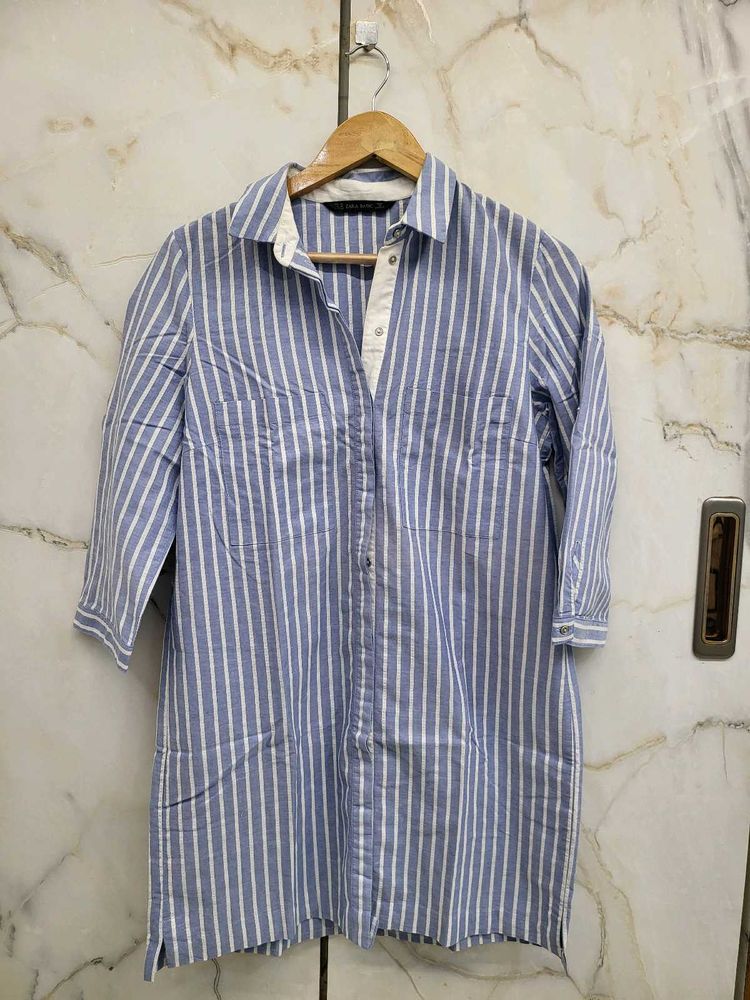 Zara Striped Shirt Dress