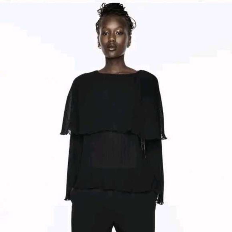 Zara Elegant Black Layered Top
