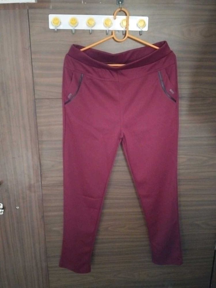 Maroon Casual Pants