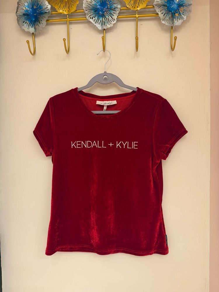 Kendall + Kylie Velvet Tee