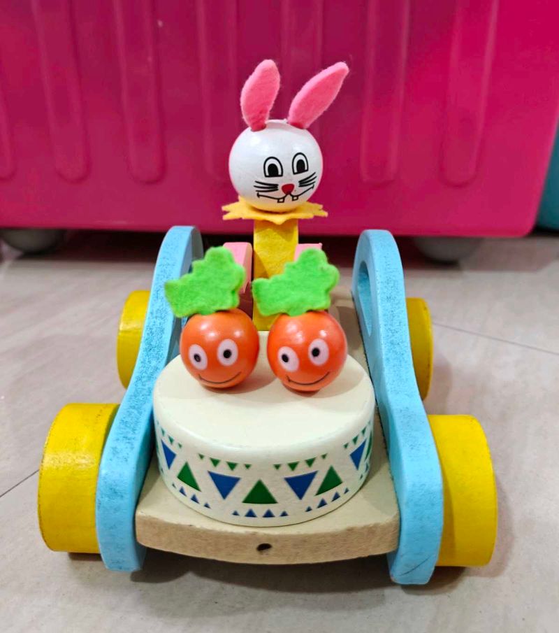 Wooden Drum Pull along toy for earlly