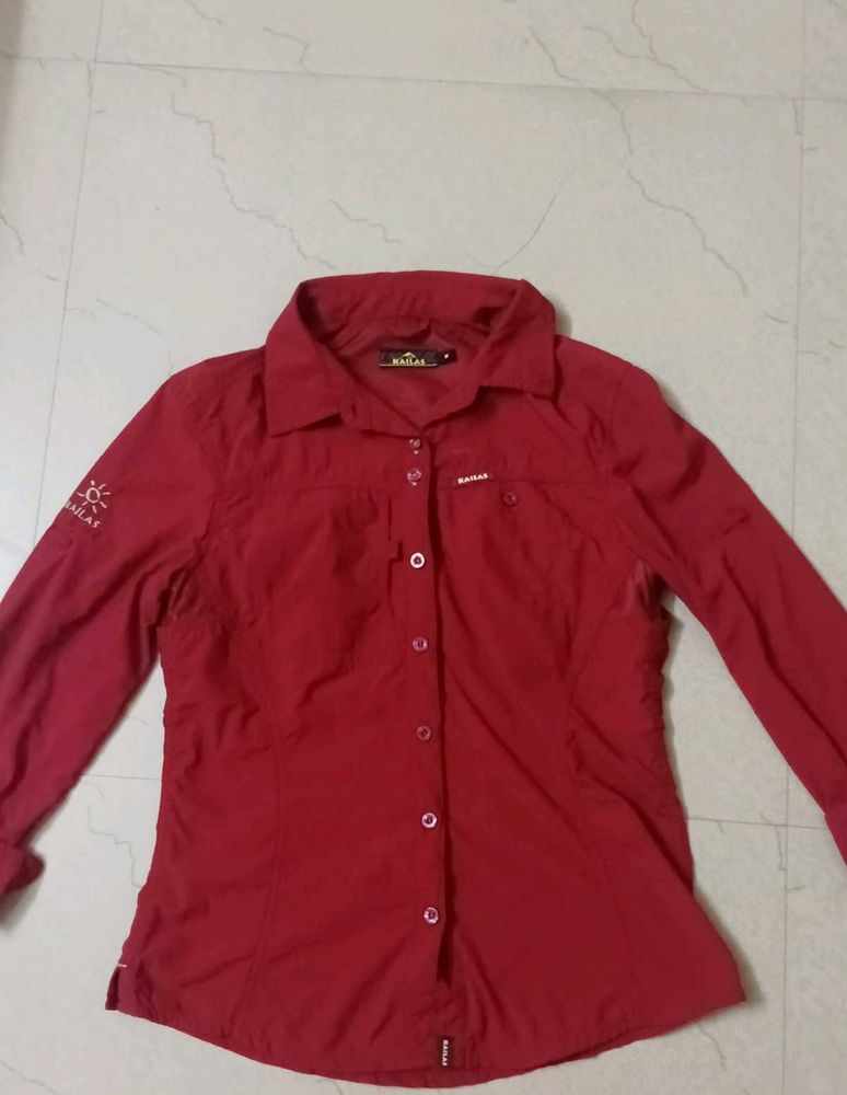 Kailas Red Button-Down Shirt