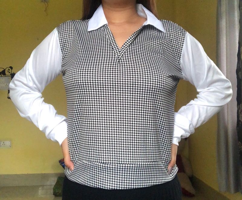 Houndstooth Blouse