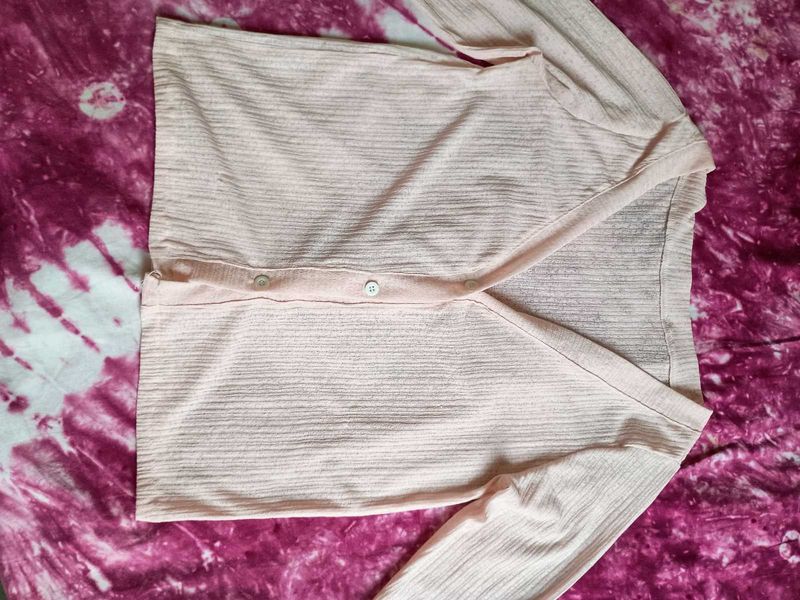 Peach Button-Down Long Sleeve