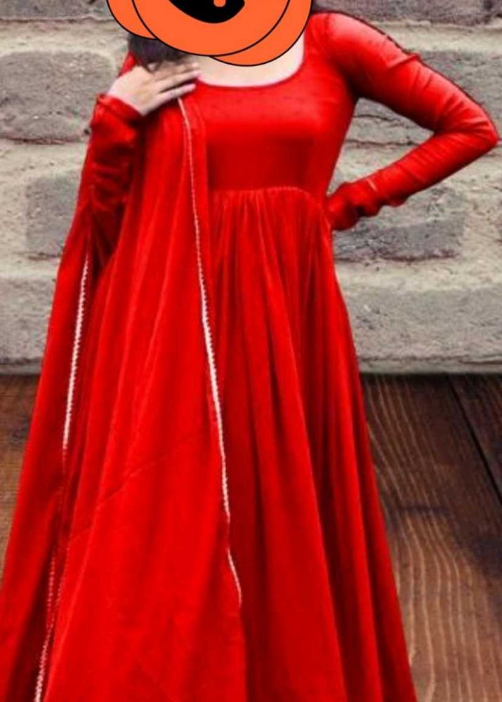 Red Anarkali Kurta Set (bottom not available)