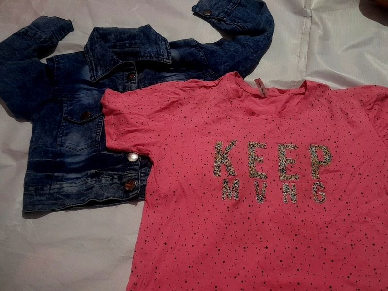 Combo Of Gems Top N Jeans Ladies Jacket