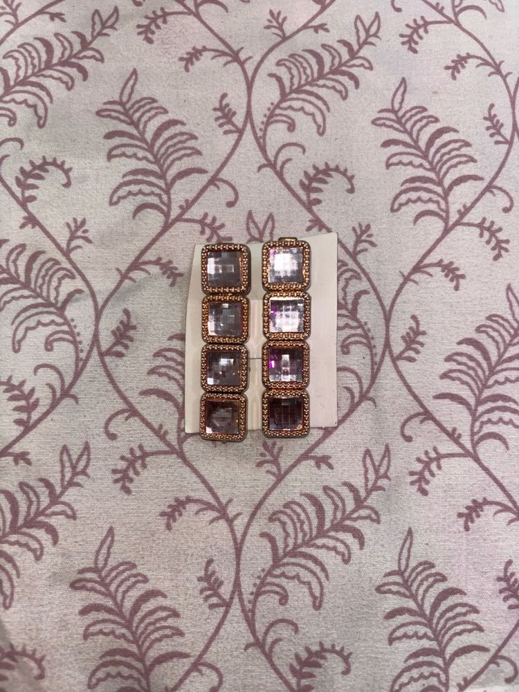 Sparkling Square Stone Earrings