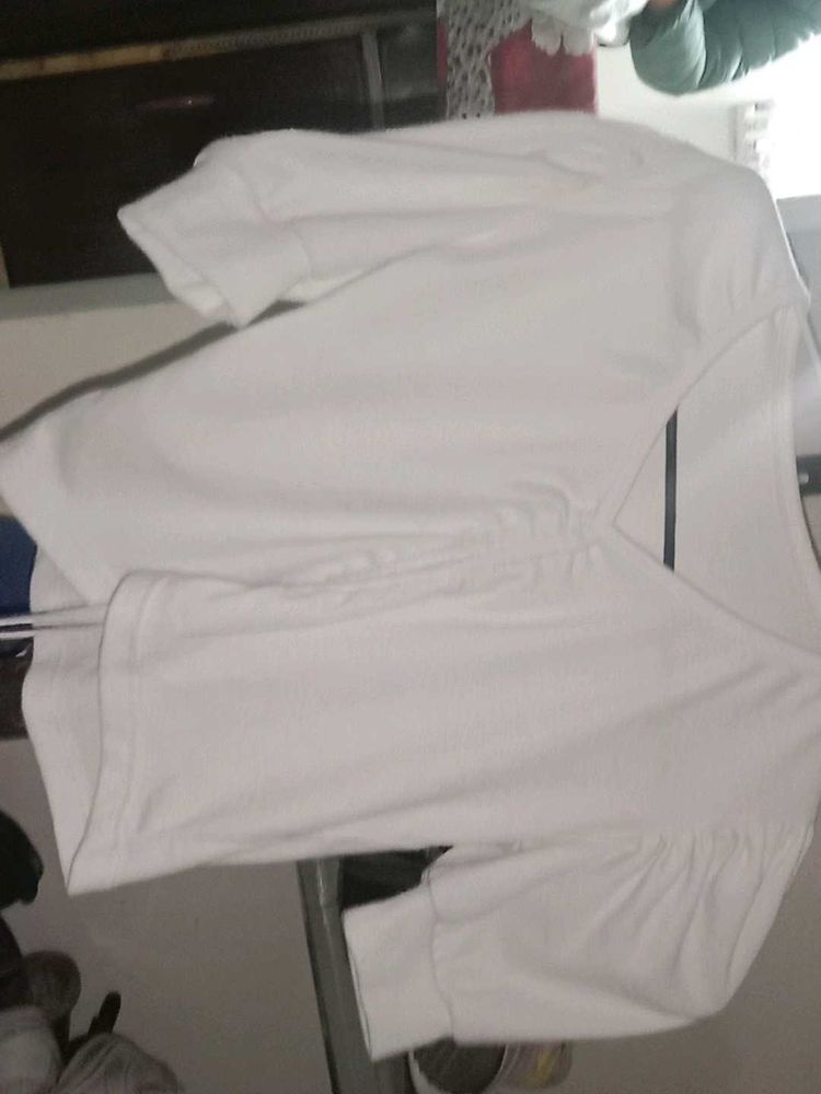 White Puff Sleeve Top
