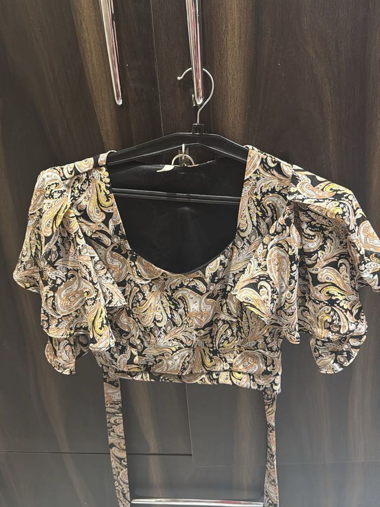 Paisley Print Crop Top And Pants