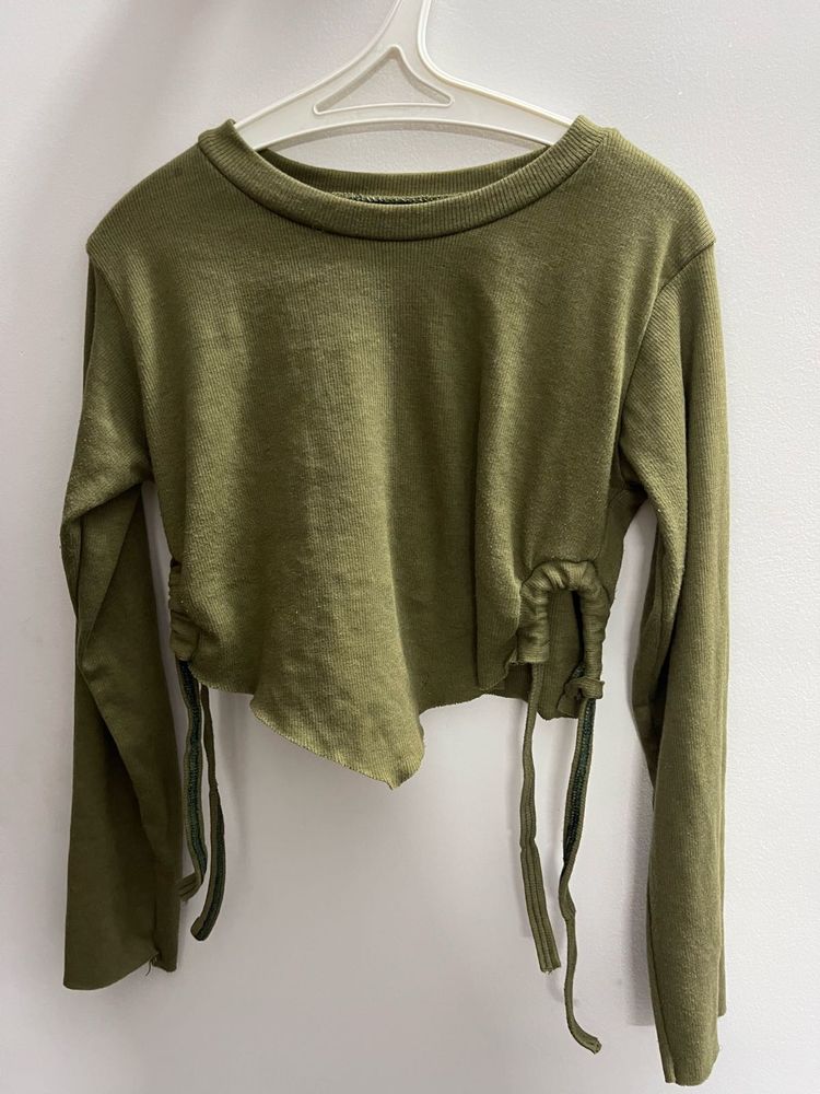 Olive Green Crop Top