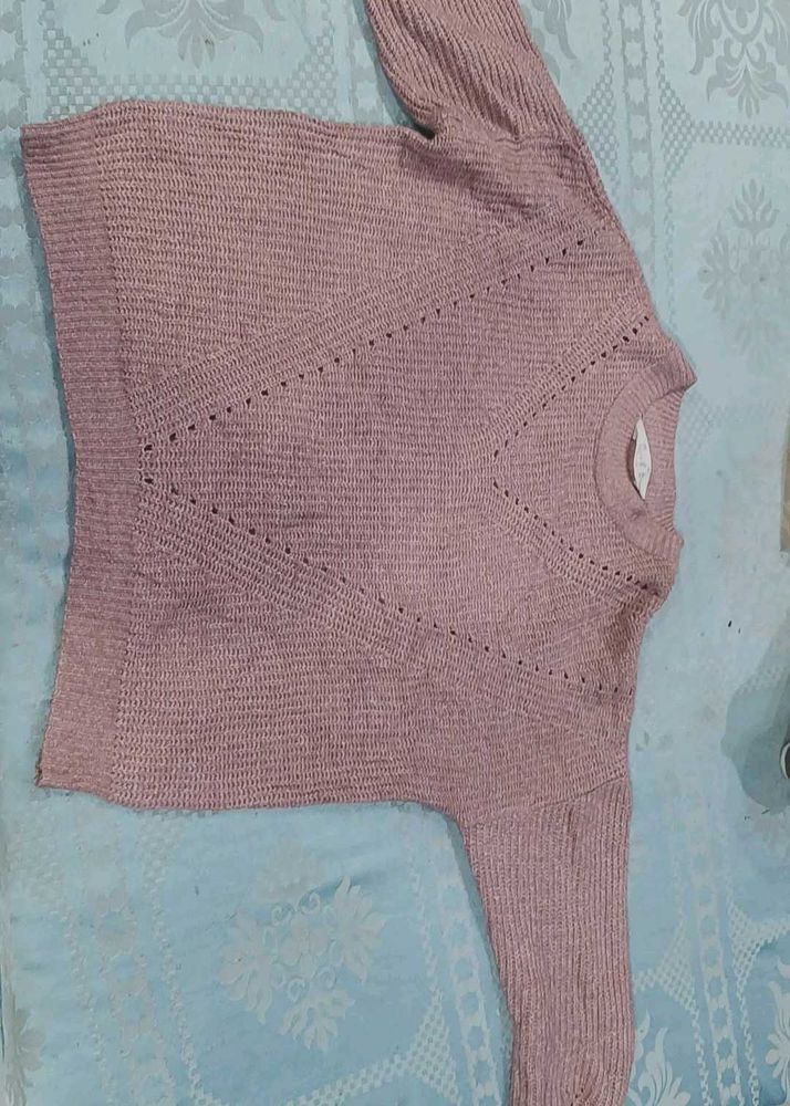 Mauve Knit Pullover Sweater