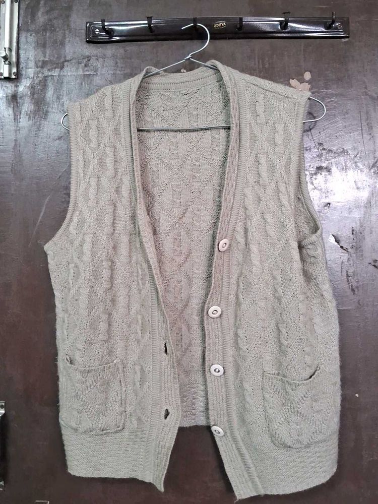 Vintage Sleeveless Cardigan Vest