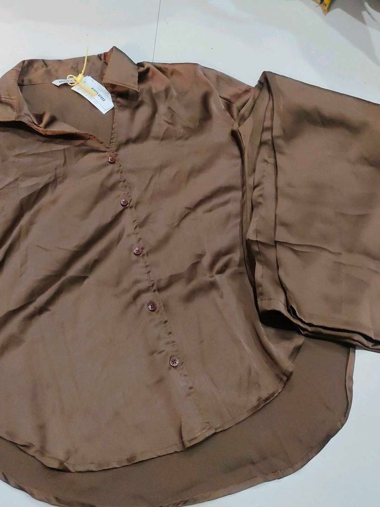 Brown Button-Down Shirt