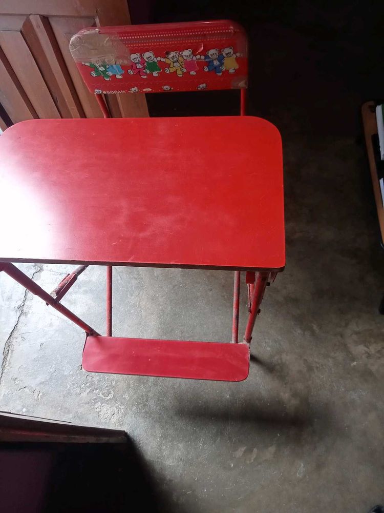 Children&#39;s Red Table &amp; Chair Set