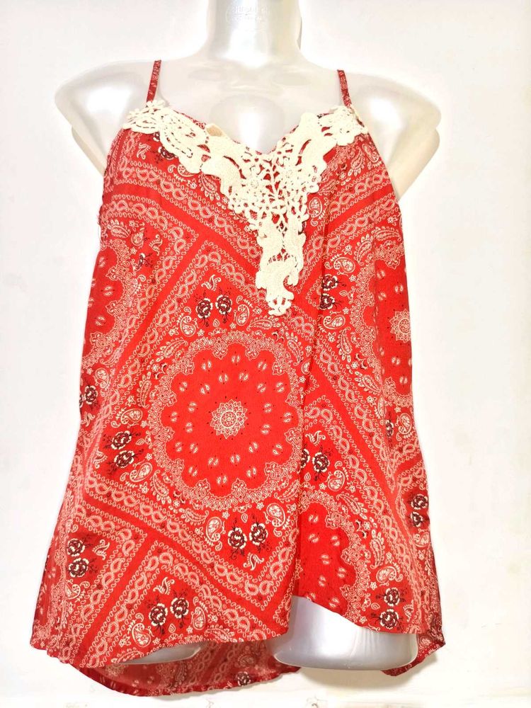 🎊Buy 1, Get 1 Free🎁Red Bandana Print Cami Top