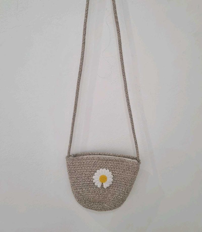Natural Jute Basket Sling Bag