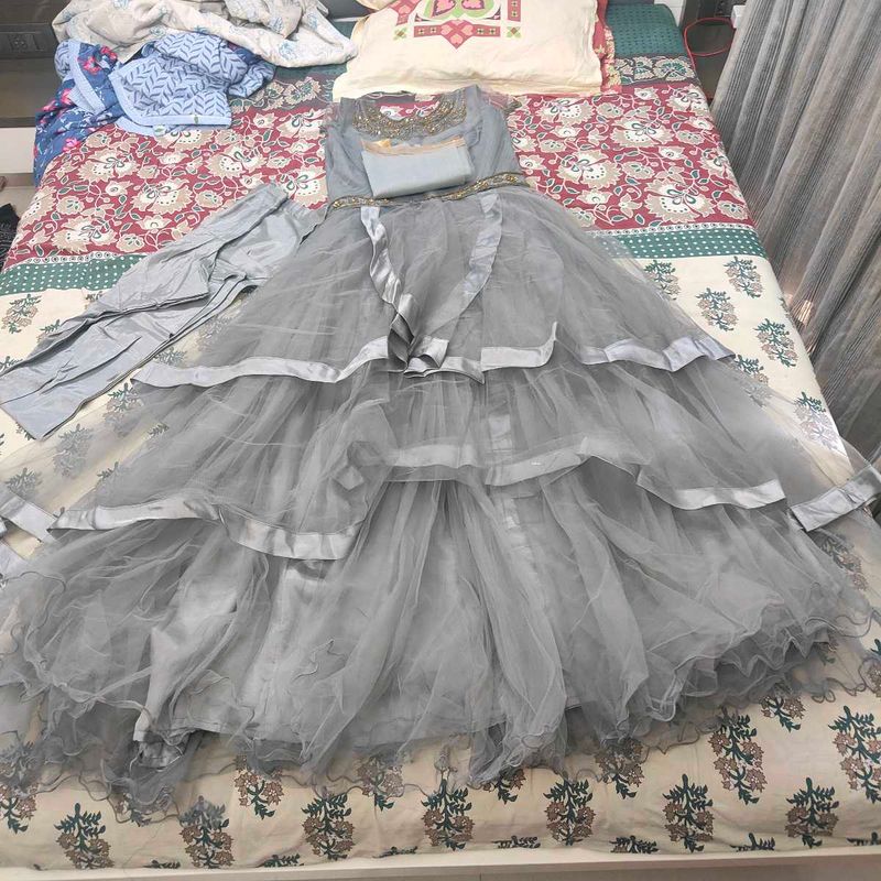 Elegant Grey Ethnic Gown