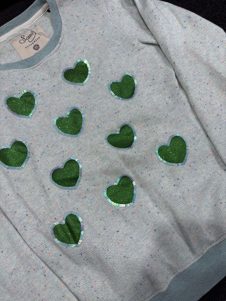 Cute Green Heart Sweatshirt