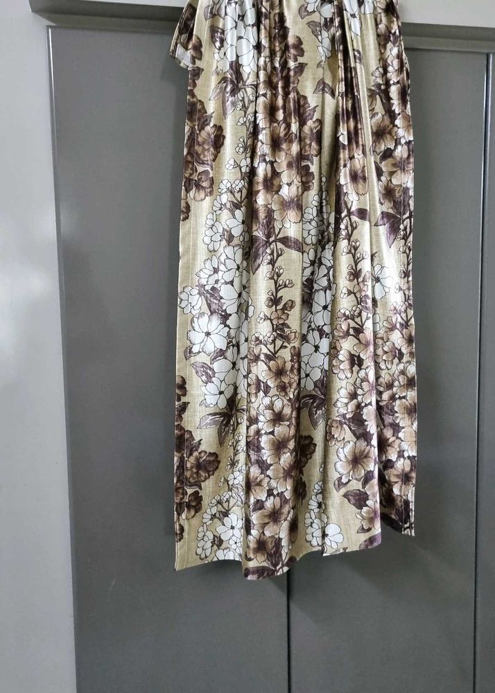 Floral Print Window Curtains