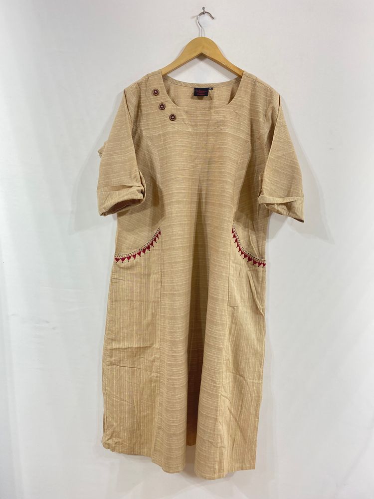 Women Light Brown Kurti