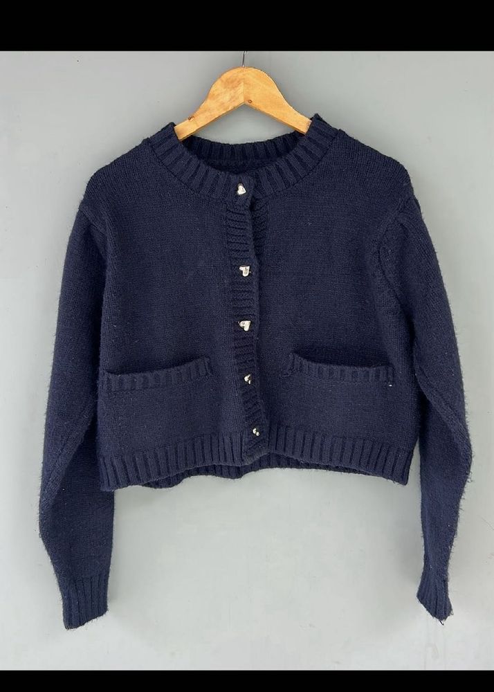 Navy Knit Cardigan