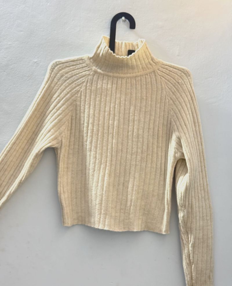 Cream Turtleneck Sweater