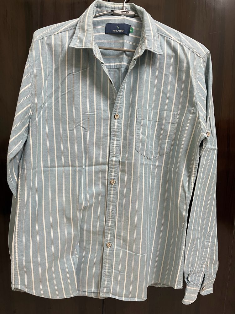 Sky Blue White Stripes Shirt