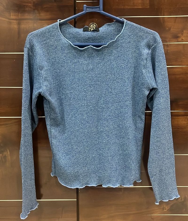 Blue Long Sleeve Top