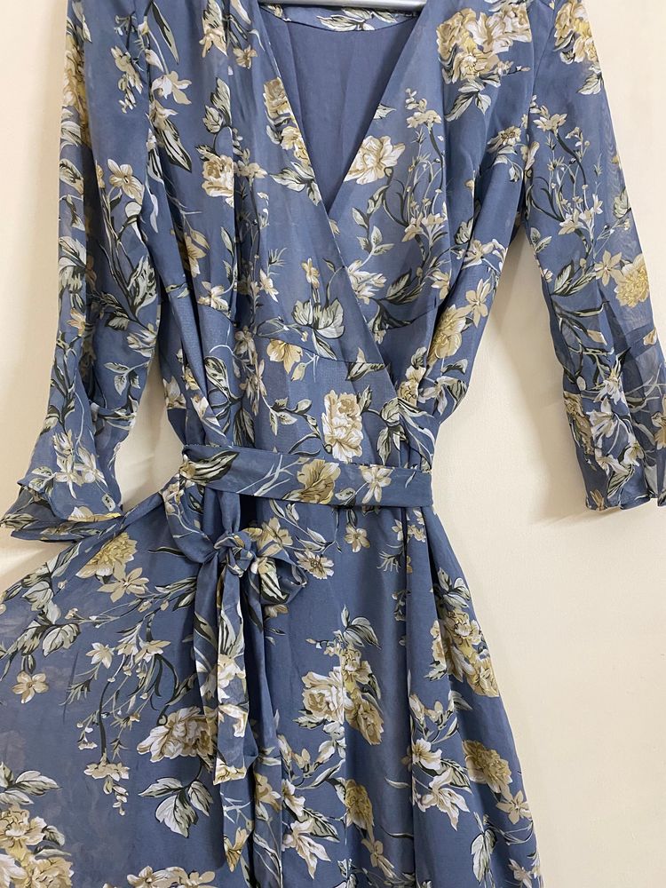 Floral Wrap Around Dress From Myntra