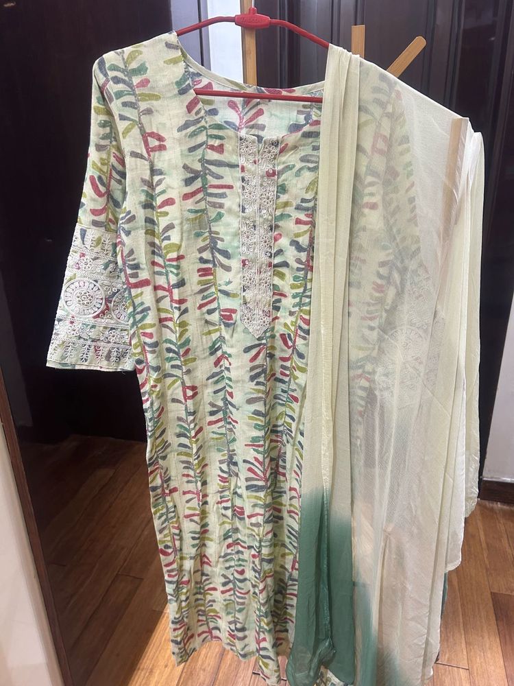 Green Elegant Printed Kurta Set