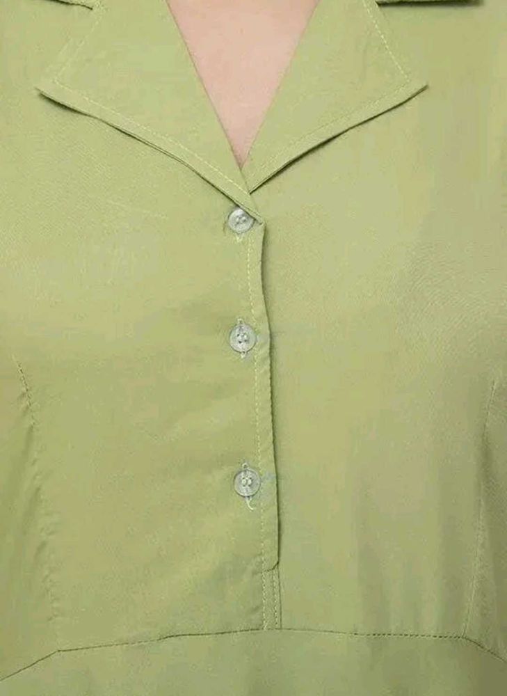 Green Button-Down Top