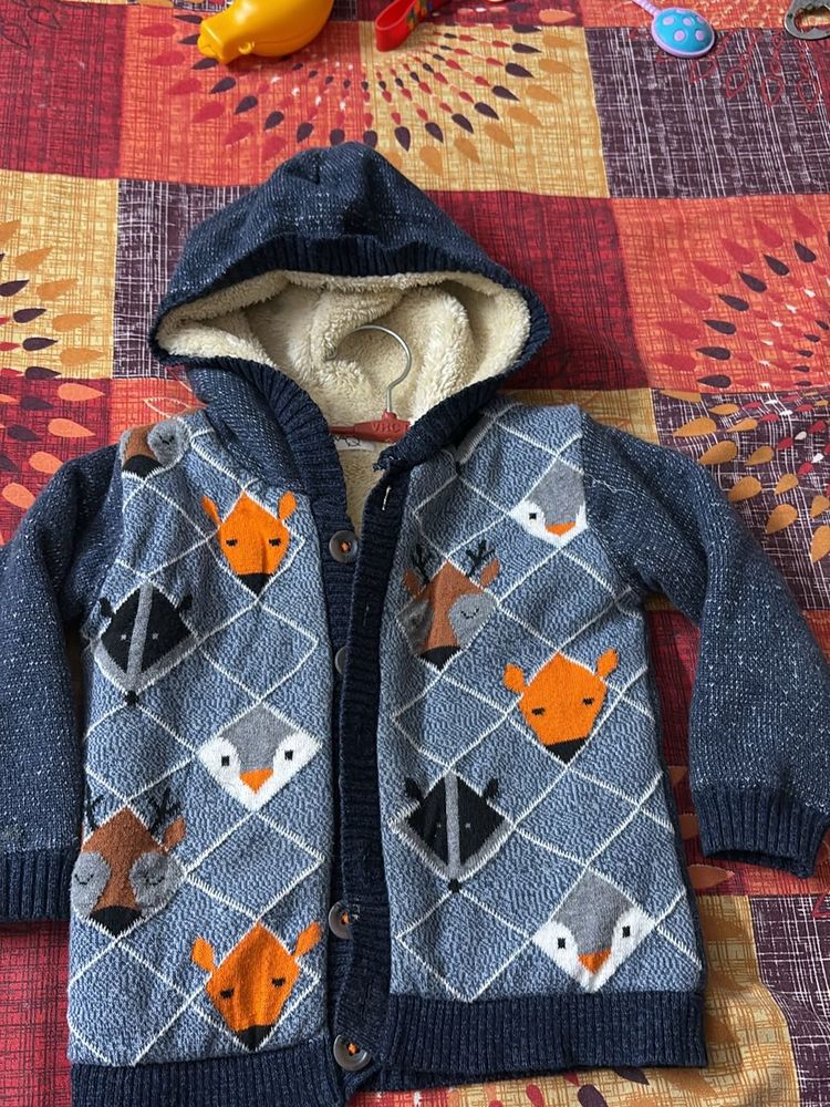 FirstCry Baby Winter Blue Jacket