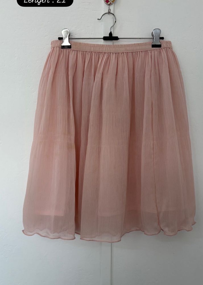 Pink Chiffon Skirt