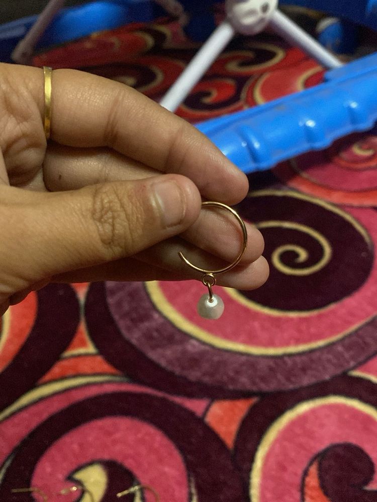 Pearl Drop Hoop Earrings