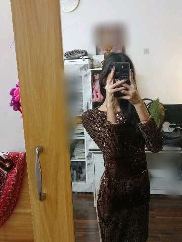 Sequin Long Sleeve Dress