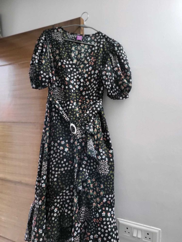 Floral Print Wrap Dress