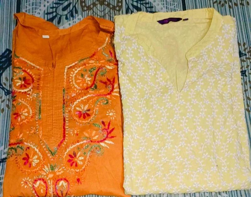 Chikankari Kurtis - Set of 2