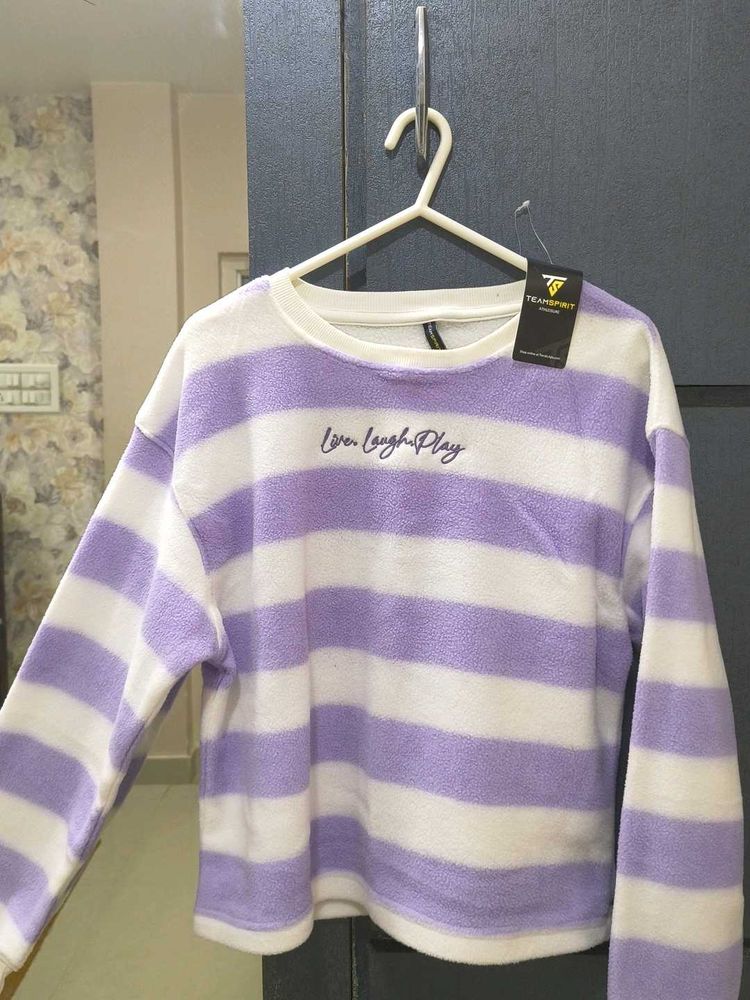 Striped Pullover Sweatshirt