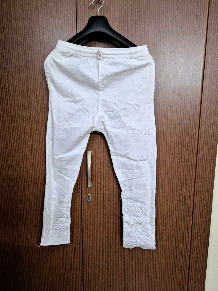 White Stretchable Pants For Women | 34
